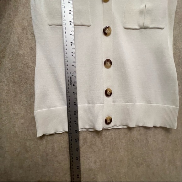 Women's 7th Avenue Design Studio Collared Knit Top M - Picture 6 of 7